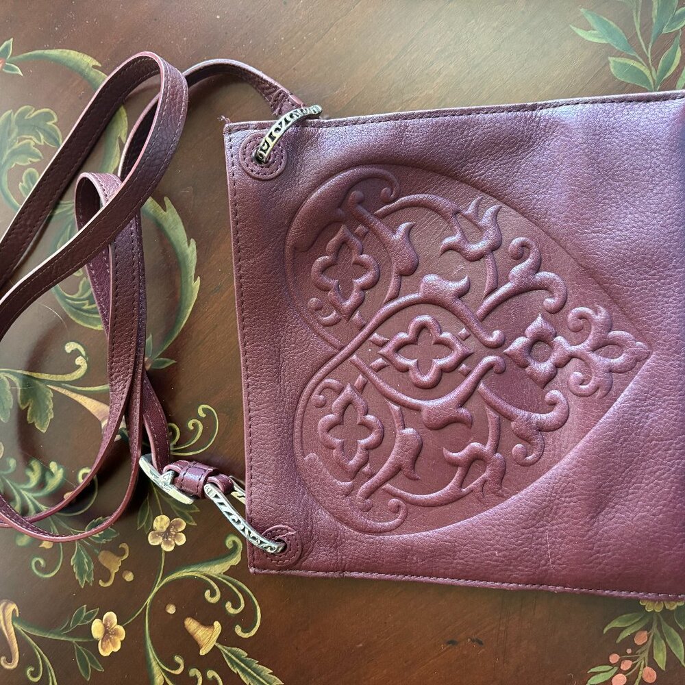 Brighton Burgundy Crossbody leather purse
